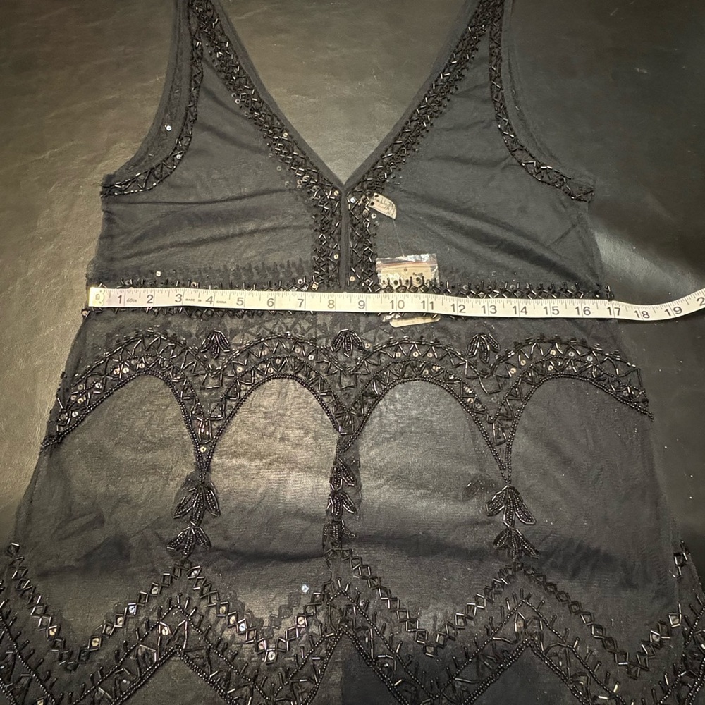 Free People intimately Black Sheer Lace Chemise size Medium NWT - Picture 13 of 16